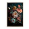 Stupell Industries Realistic Colorful Floral on Black Black Framed Floater Canvas Wall Art, design by Creative Studio